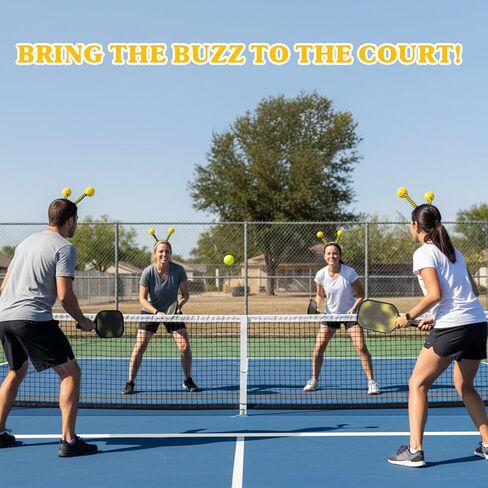 Pickleball Gifts Bee Head Boppers, Funny Pickleball Costume Headbands, 2 Pack Soft Velvet Party Decor, Cute Christmas Gifts for Players & Fans in Saudi Arabia