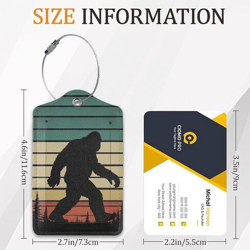Sasquatch Luggage Tags for Suitcase 3 Pack, Privacy Cover ID Label with Stainless Steel Loop and Address Card for Travel Bag Suitcase in Saudi Arabia