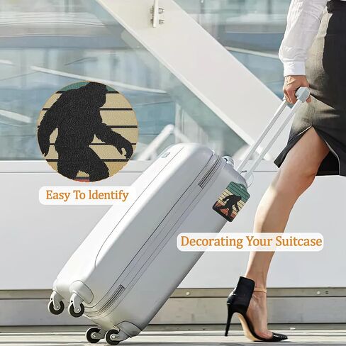 Sasquatch Luggage Tags for Suitcase 3 Pack, Privacy Cover ID Label with Stainless Steel Loop and Address Card for Travel Bag Suitcase in Saudi Arabia
