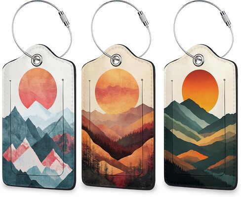 Sasquatch Luggage Tags for Suitcase 3 Pack, Privacy Cover ID Label with Stainless Steel Loop and Address Card for Travel Bag Suitcase in Saudi Arabia