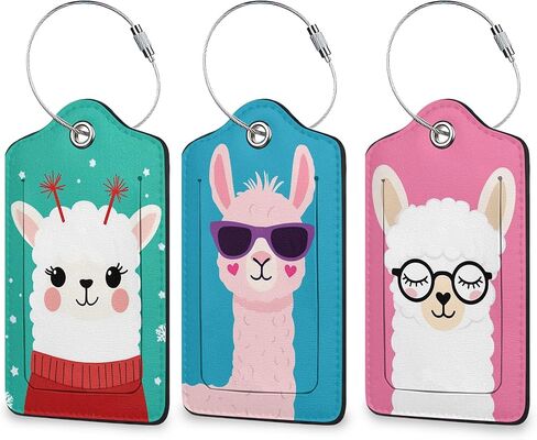Sasquatch Luggage Tags for Suitcase 3 Pack, Privacy Cover ID Label with Stainless Steel Loop and Address Card for Travel Bag Suitcase in Saudi Arabia