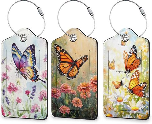 Sasquatch Luggage Tags for Suitcase 3 Pack, Privacy Cover ID Label with Stainless Steel Loop and Address Card for Travel Bag Suitcase in Saudi Arabia