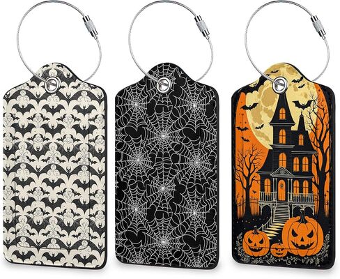 Sasquatch Luggage Tags for Suitcase 3 Pack, Privacy Cover ID Label with Stainless Steel Loop and Address Card for Travel Bag Suitcase in Saudi Arabia