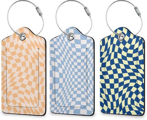 Sasquatch Luggage Tags for Suitcase 3 Pack, Privacy Cover ID Label with Stainless Steel Loop and Address Card for Travel Bag Suitcase in Saudi Arabia