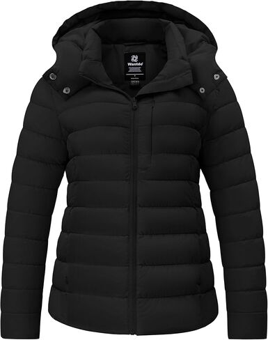 wantdo Women's Lightweight Warm Winter Coat Full-Zip Puffer Jacket with Hood in Saudi Arabia