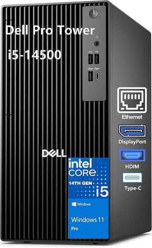 Dell OptiPlex 7010 Tower Computer, Intel i3-13100 4-Core (Beats i5-12400-T), 16GB RAM, 256GB NVMe SSD + 1TB HDD, USB-C, DisplayPort, HDMI, WiFi, Bluetooth, DVDRW, Windows 11 Pro, Black Desktop in Saudi Arabia