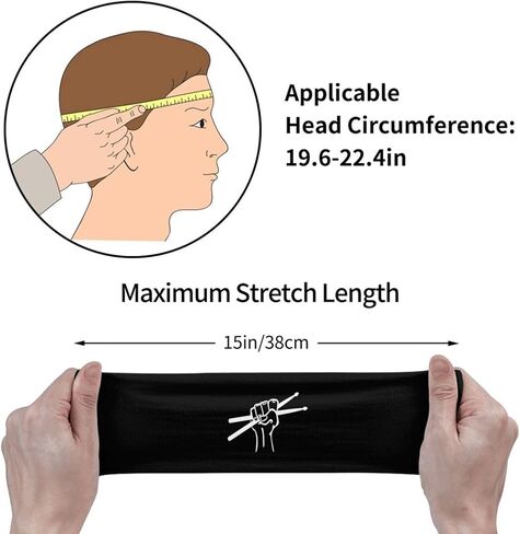 عصابات رأس Drumstick Drummer Headband للجنسين قابلة للتمدد، للجري واليوجا ورياضات الصالة الرياضية in Kuwait
