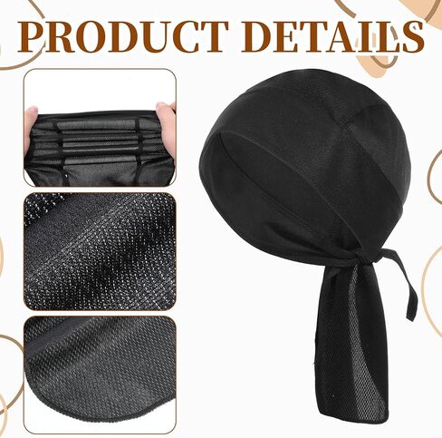 Bandanas Skull Caps Sports Skull Cap Helmet Liner Cycling Hat Durags Motorcycle Breathable Bandana Sweat Wicking Cooling for Men Women Running Cycling Motorcycle Black in Saudi Arabia