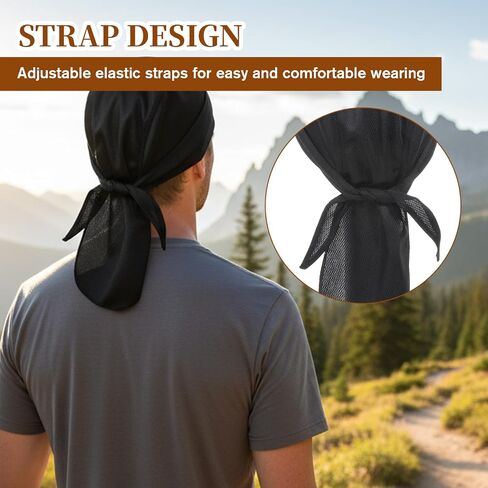 Bandanas Skull Caps Sports Skull Cap Helmet Liner Cycling Hat Durags Motorcycle Breathable Bandana Sweat Wicking Cooling for Men Women Running Cycling Motorcycle Black in Saudi Arabia