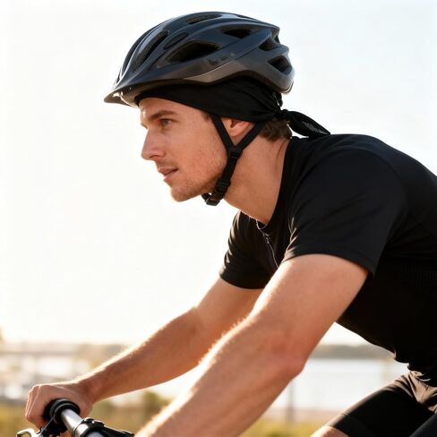 Bandanas Skull Caps Sports Skull Cap Helmet Liner Cycling Hat Durags Motorcycle Breathable Bandana Sweat Wicking Cooling for Men Women Running Cycling Motorcycle Black in Saudi Arabia