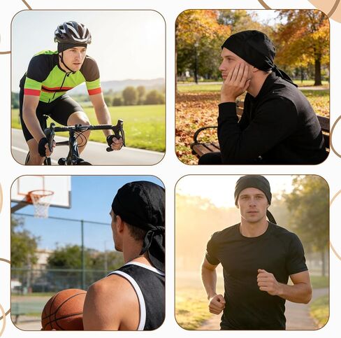 Bandanas Skull Caps Sports Skull Cap Helmet Liner Cycling Hat Durags Motorcycle Breathable Bandana Sweat Wicking Cooling for Men Women Running Cycling Motorcycle Black in Saudi Arabia