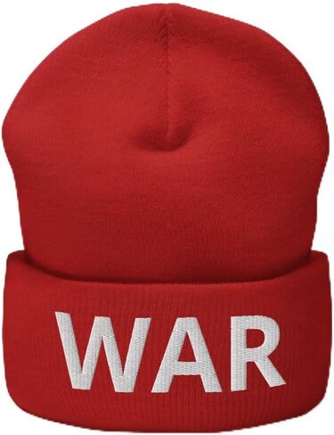 Dustin Poirier Marvin Hagler Red WAR Embroidered Cuffed Beanie Hat in Saudi Arabia
