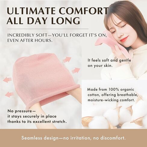 LINEASTORIA Organic Cotton Care Hat - Gentle on Skin, Ideal for Cancer Patients, Made in Japan, All-Season in Saudi Arabia