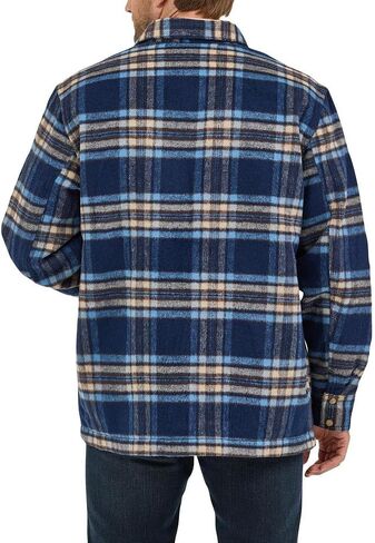 Wrangler Men's Navy Plaid Lined Shirt Jacket in Saudi Arabia