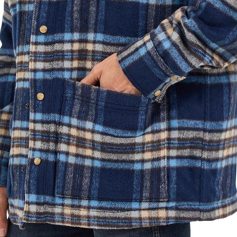 Wrangler Men's Navy Plaid Lined Shirt Jacket in Saudi Arabia