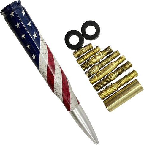 American Flag Bullet Antenna -Universal 50 Cal Antenna Aluminum Truck Antenna Compatible with GMC Sierra 1500 Chevy Dodge Ram Silverado 1500 2500 3500 Ford F150 F250 F350 Car Truck Decoration in Saudi Arabia