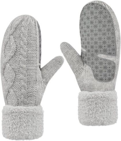 Women's Winter Gloves Fleece Lining - Warm Mittens with Thumb Touchscreen in Saudi Arabia
