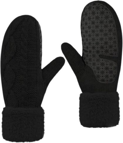 Women's Winter Gloves Fleece Lining - Warm Mittens with Thumb Touchscreen in Saudi Arabia