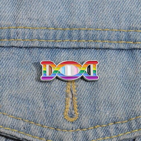 دبوس مينا LGBTQ+ Pride - شارة "Born This Way" ذات اللون قوس قزح - بروش معدني لحقيبة الظهر أو القميص أو الياقة - ارتدي قصتك بفخر (مقياس أنيق ودقيق) in Kuwait