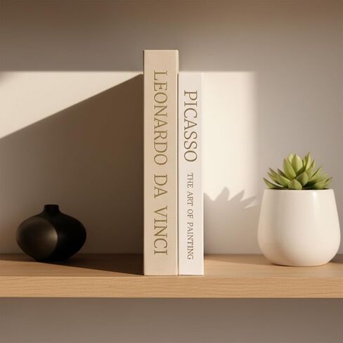 كتب زخرفية مع مجموعة إطارات صور - مجموعة من كتابين زخرفيين لديكور المنزل - كتاب من الكتان الصناعي/المزيف لطاولة القهوة أو رف الكتب أو ديكور بجانب السرير - صندوق تخزين مخفي لجهاز التحكم عن بعد والصور in Kuwait