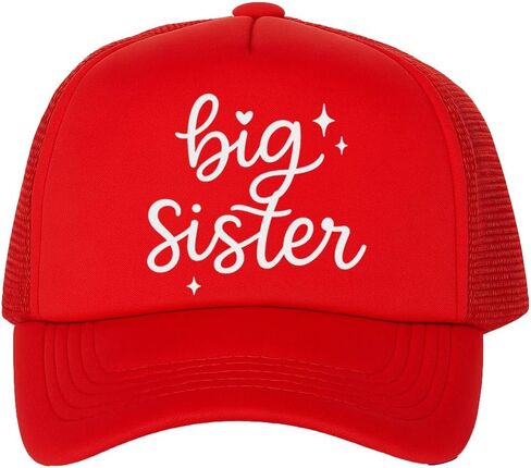 Big Sister Trucker Hat for Kids Girls – Adjustable Snapback Cap for Sibling Announcement Family Outfit in Saudi Arabia