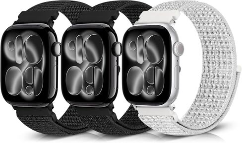 Bcuckood Nylon Sport Bands Compatible with Apple Watch Band 49mm 45mm 46mm 44mm 42mm 41mm 40mm 38mm Women Men, Adjustable Solo Loop Bands for iWatch Series 11 10 9 8 7 6 5 4 3 SE Ultra 2 1, 3 Pack in Saudi Arabia