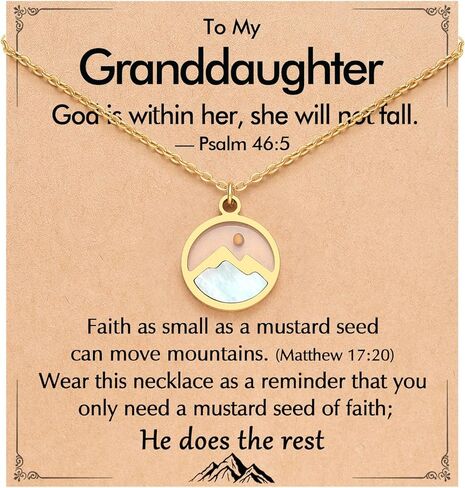 Faith Moves Mountains - God Is Within Her Mustard Seed Necklace For Granddaughter Daughter Sister in Christ Inspirational Christian Gifts in Kuwait