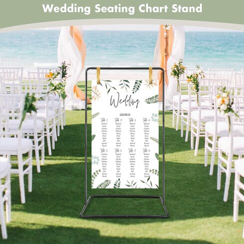Wedding Sign Holder, 68"x31"x 20" Adjustable Black Welcome Sign Stand with Leather Sign Hanging Straps, Sign Rack,Heavy Duty Easel for Sign, Wedding Seating Chart Stand, Easel for Christmas Display in Saudi Arabia