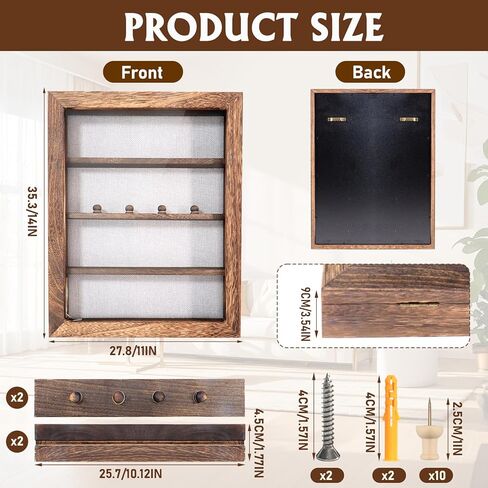 صندوق الظل مقاس 14 × 11 حافظات عرض إطارات الصور البنية مع ضوء LED، وصناديق تذكارات الذاكرة مع 4 أرفف حلية قابلة للإزالة، من أجل الذكرى السنوية لحفلات الزفاف وخريجي الأطفال، مجموعة تذكارية باللون البني الداكن in Kuwait