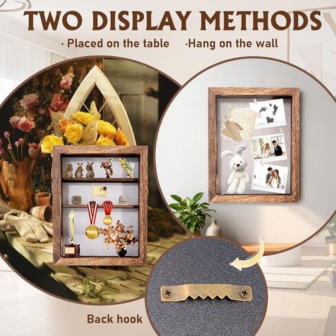 صندوق الظل مقاس 14 × 11 حافظات عرض إطارات الصور البنية مع ضوء LED، وصناديق تذكارات الذاكرة مع 4 أرفف حلية قابلة للإزالة، من أجل الذكرى السنوية لحفلات الزفاف وخريجي الأطفال، مجموعة تذكارية باللون البني الداكن in Kuwait