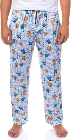 سراويل بيجامة من Adventure Time للرجال من Finn and Jake Calculations ملابس نوم مريحة in Kuwait