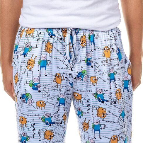 سراويل بيجامة من Adventure Time للرجال من Finn and Jake Calculations ملابس نوم مريحة in Kuwait