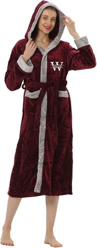 Personalized Hooded Plush Robe for Women and Men - His and Her Robes with Custom Name/Monogram - Soft Luxurious Spa Bathrobes in Saudi Arabia