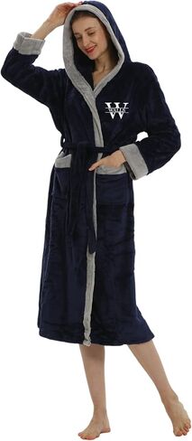 Personalized Hooded Plush Robe for Women and Men - His and Her Robes with Custom Name/Monogram - Soft Luxurious Spa Bathrobes in Saudi Arabia