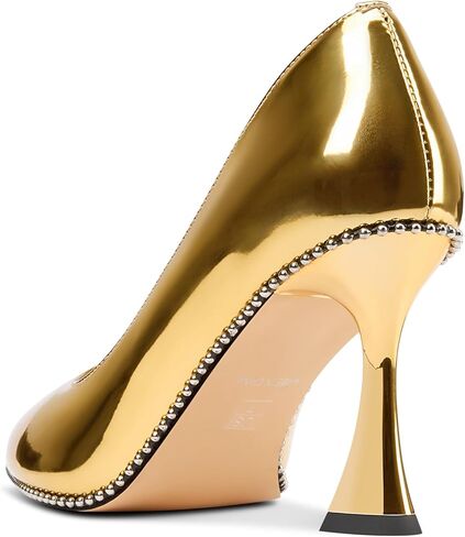 Aachcol Womens Stiletto Pumps Pointed Toe Patent Leather Kitten Heel Slip-on Beaded Party Dress Shoes in Saudi Arabia