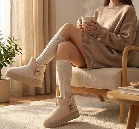 FINIWOR Snow Boots for Women Waterproof, Warm Fur Lined Mini Womens Boots Winter, Fall Ankle Boots Platform Non-slip in Saudi Arabia