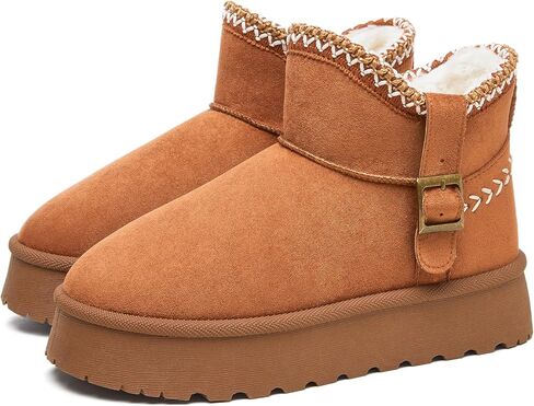 FINIWOR Snow Boots for Women Waterproof, Warm Fur Lined Mini Womens Boots Winter, Fall Ankle Boots Platform Non-slip in Saudi Arabia