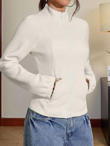 Women's Zip Up Cardigan Sweater Cable Hoodies Long Sleeve Jacket Outfits V Neck Casual Coat in Saudi Arabia