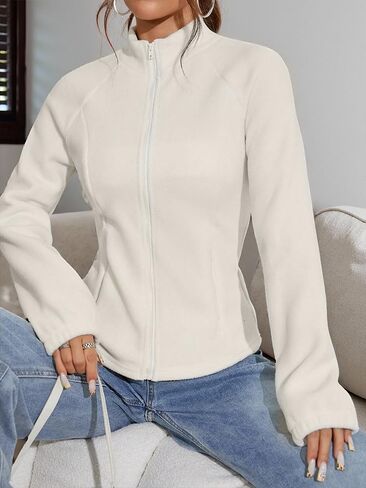 Women's Zip Up Cardigan Sweater Cable Hoodies Long Sleeve Jacket Outfits V Neck Casual Coat in Saudi Arabia