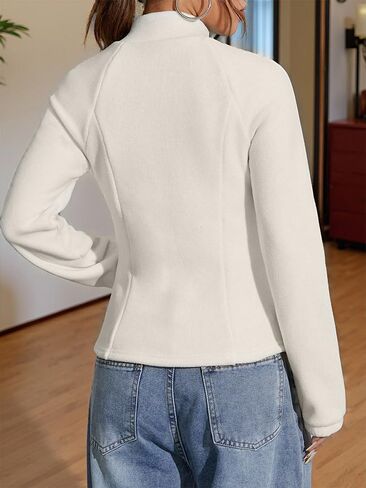 Women's Zip Up Cardigan Sweater Cable Hoodies Long Sleeve Jacket Outfits V Neck Casual Coat in Saudi Arabia