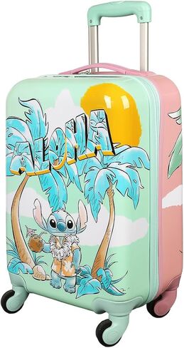 Bioworld Lilo & Stitch Dual-Side Tropical Stitch & Angel Print 20" Adult ABS Luggage in Saudi Arabia