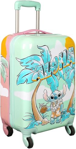 Bioworld Lilo & Stitch Dual-Side Tropical Stitch & Angel Print 20" Adult ABS Luggage in Saudi Arabia
