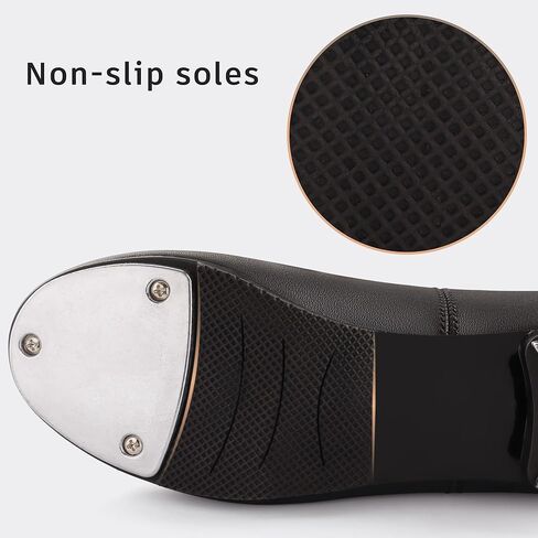 Dynadans Tap Shoes for Girls Boys PU Leather Dance Shoes in Saudi Arabia