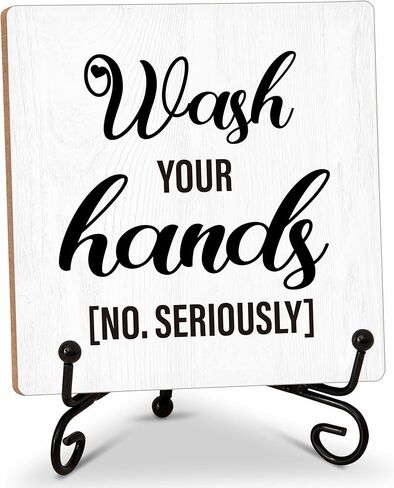 Bathroom Decor Wood Sign, Please Seat Yourself Funny Toilet Wood Block, 5x5 Inch Wood Sign Comes With Iron Stand, Perfect For Home Bathroom Toilet Restroom Decor, Set Of 1-31 in Kuwait