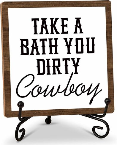 Bathroom Decor Wood Sign, Please Seat Yourself Funny Toilet Wood Block, 5x5 Inch Wood Sign Comes With Iron Stand, Perfect For Home Bathroom Toilet Restroom Decor, Set Of 1-31 in Kuwait