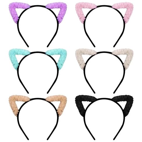 WHAVEL Cat Ears 6PCS Cat Ears Headband Shiny Sequin Cat Ears Cute Cat Headband in Kuwait