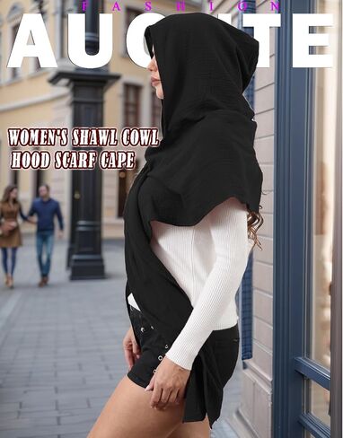 Women's Shawl Cowl Hood Scarf Cape, Vintage Goth Costume for Women Men Go Outing Hooded Top in Saudi Arabia