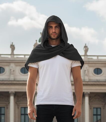 Women's Shawl Cowl Hood Scarf Cape, Vintage Goth Costume for Women Men Go Outing Hooded Top in Saudi Arabia