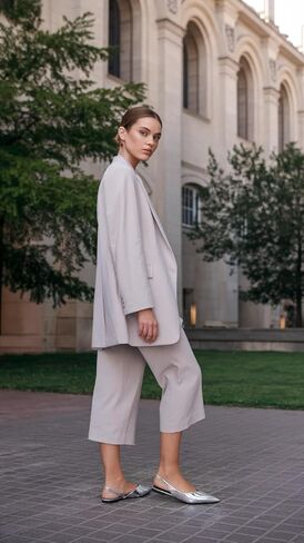 أحذية DREAMCIA Slingback للنساء، أحذية باليه مسطحة بمقدمة مدببة مع حزام بإبزيم للنساء الأنيقات، أحذية كلاسيكية بكعب منخفض لحفلات العمل غير الرسمية in Kuwait