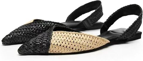 أحذية DREAMCIA Slingback للنساء، أحذية باليه مسطحة بمقدمة مدببة مع حزام بإبزيم للنساء الأنيقات، أحذية كلاسيكية بكعب منخفض لحفلات العمل غير الرسمية in Kuwait
